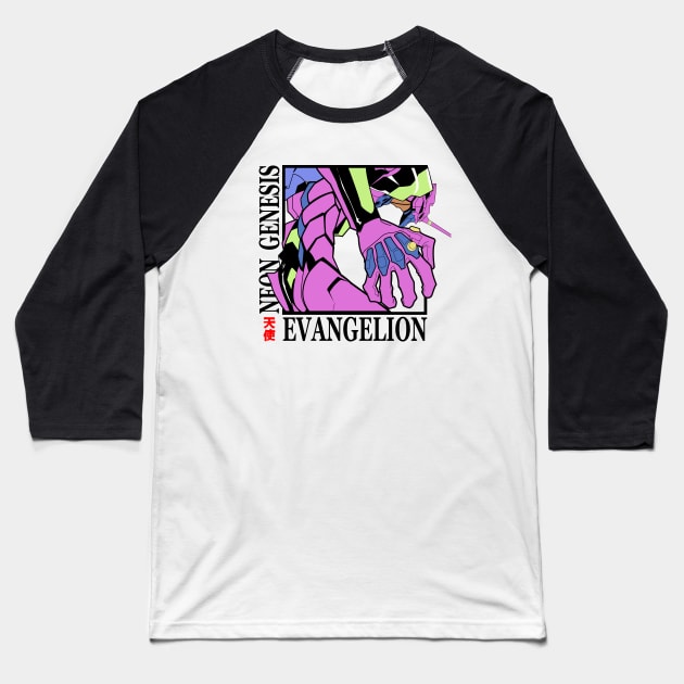 Evangelion eva 01 Baseball T-Shirt by paisdelasmaquinas